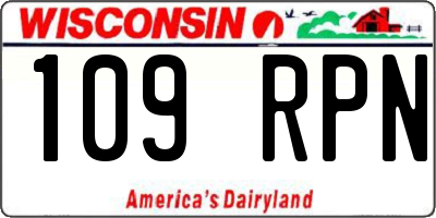 WI license plate 109RPN