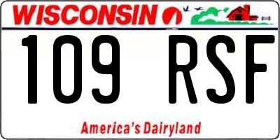 WI license plate 109RSF