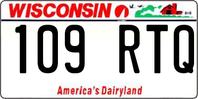 WI license plate 109RTQ