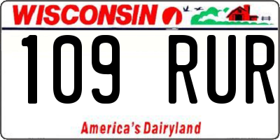 WI license plate 109RUR