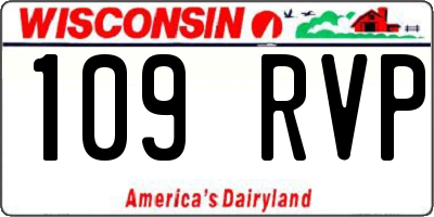 WI license plate 109RVP