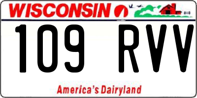 WI license plate 109RVV