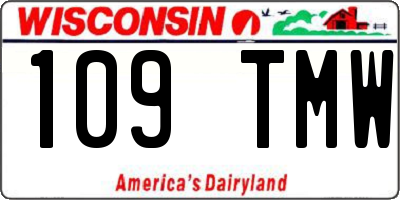WI license plate 109TMW