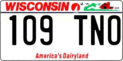 WI license plate 109TNO