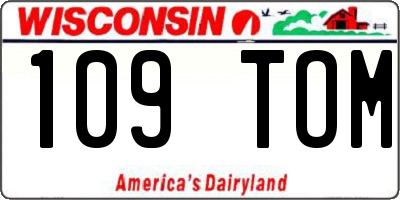 WI license plate 109TOM