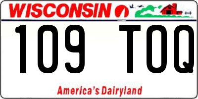 WI license plate 109TOQ