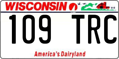 WI license plate 109TRC