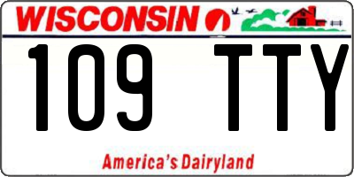 WI license plate 109TTY