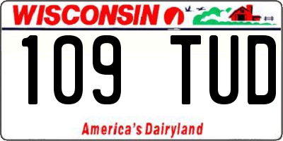 WI license plate 109TUD