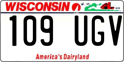 WI license plate 109UGV
