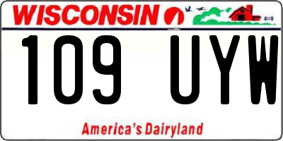 WI license plate 109UYW