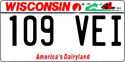 WI license plate 109VEI