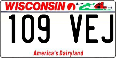 WI license plate 109VEJ