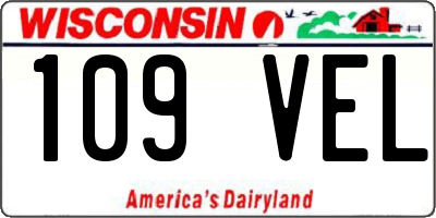WI license plate 109VEL