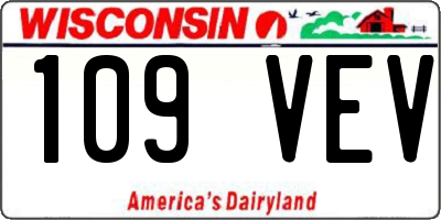 WI license plate 109VEV
