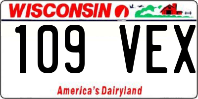 WI license plate 109VEX