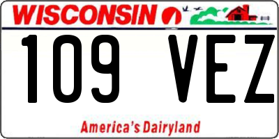 WI license plate 109VEZ