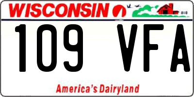 WI license plate 109VFA