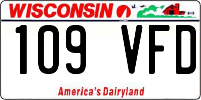 WI license plate 109VFD