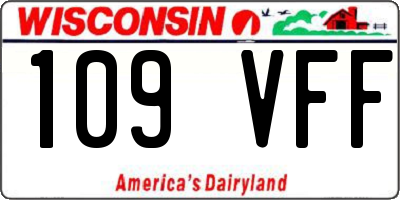 WI license plate 109VFF