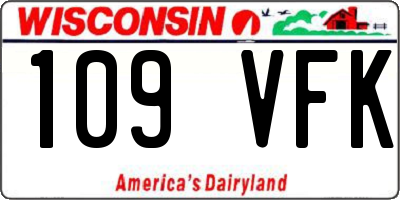 WI license plate 109VFK