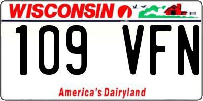 WI license plate 109VFN