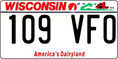 WI license plate 109VFO