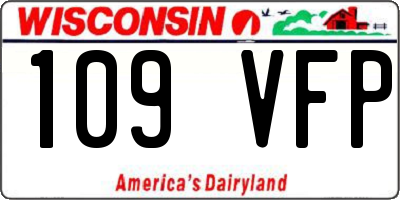 WI license plate 109VFP