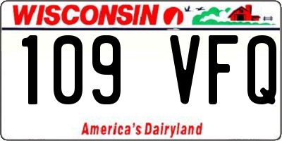 WI license plate 109VFQ