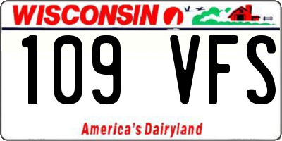 WI license plate 109VFS