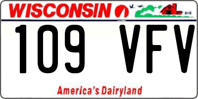 WI license plate 109VFV