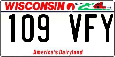 WI license plate 109VFY