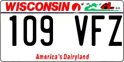 WI license plate 109VFZ