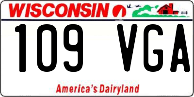 WI license plate 109VGA