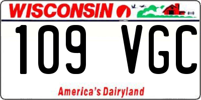 WI license plate 109VGC
