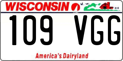 WI license plate 109VGG