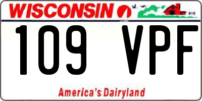 WI license plate 109VPF