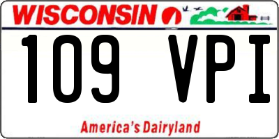 WI license plate 109VPI