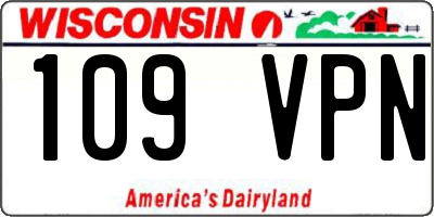 WI license plate 109VPN