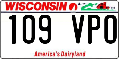 WI license plate 109VPO