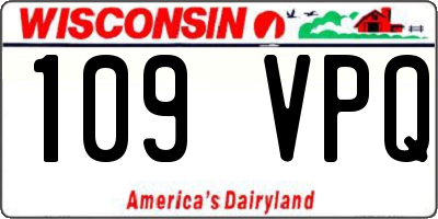 WI license plate 109VPQ