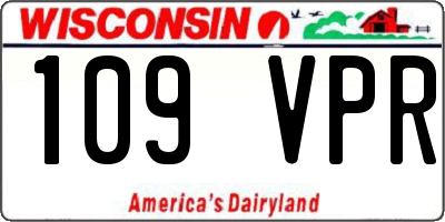WI license plate 109VPR