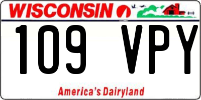 WI license plate 109VPY
