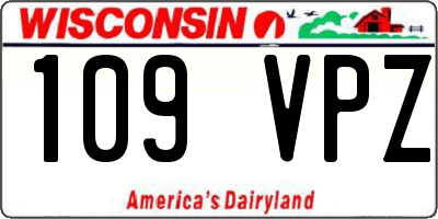 WI license plate 109VPZ