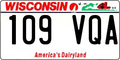 WI license plate 109VQA