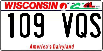 WI license plate 109VQS