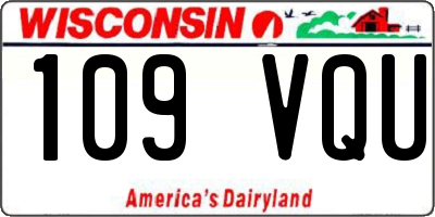 WI license plate 109VQU
