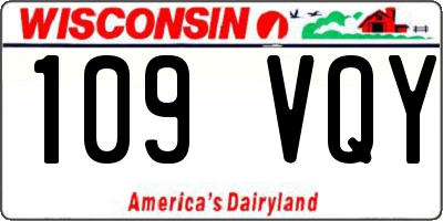 WI license plate 109VQY