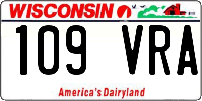 WI license plate 109VRA