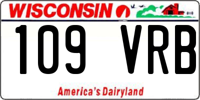 WI license plate 109VRB